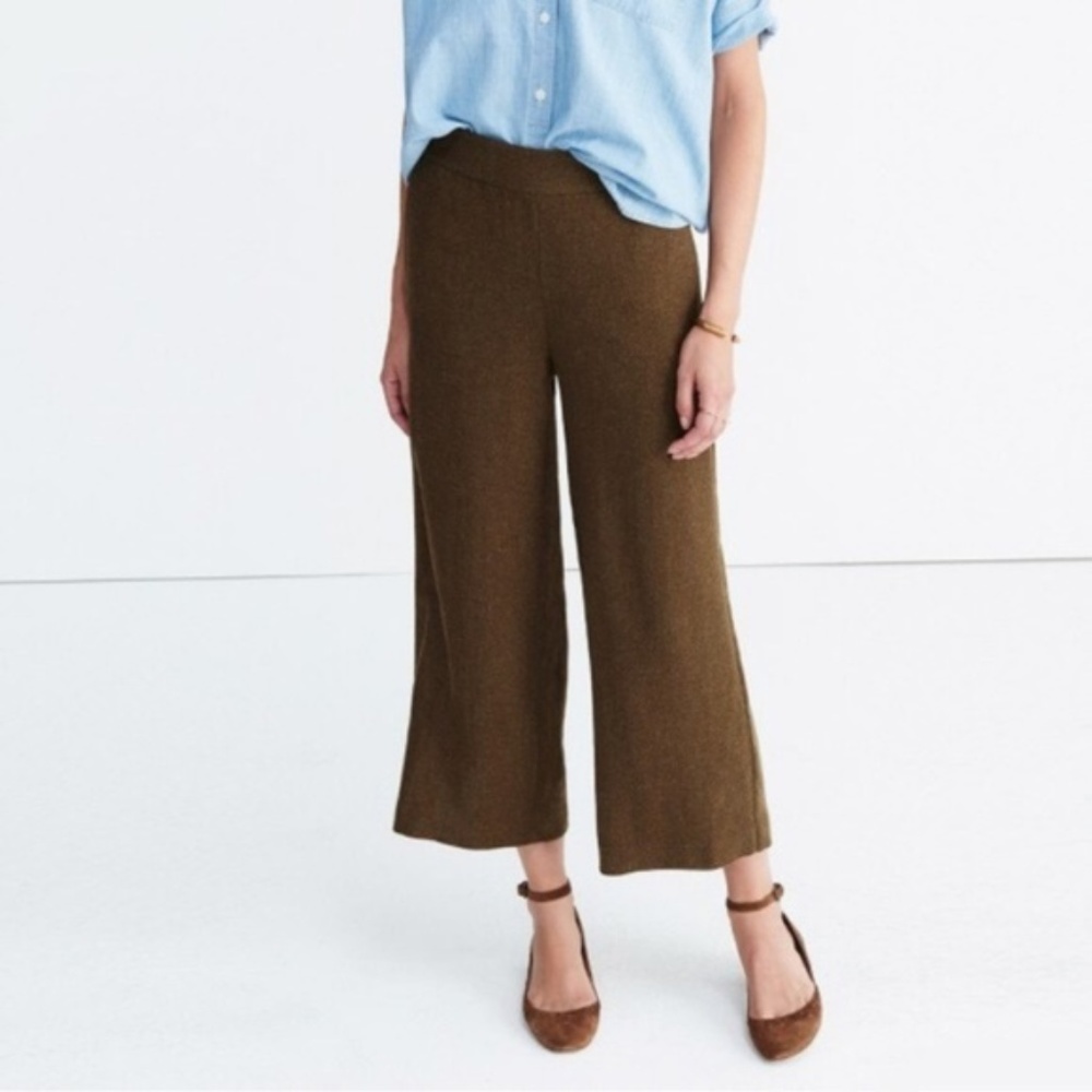 MADEWELL Bryant Wide Leg Pant Olive Green - M
